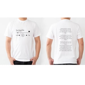 Custom Song Name Shirt, Custom Music Artist Tshirt, Music Player Graphic Tee, Custom Lyrics T-shirt, Gift For Music Lover, Minimalistic