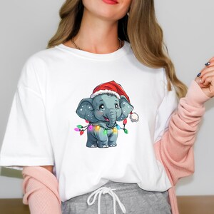 Elephants Christmas Shirt, Merry Xmas Tee, Cute Elephant Lover Shirt, Animal Holiday Graphic Tee, Christmas Gift Idea, Unisex Festive Shirt