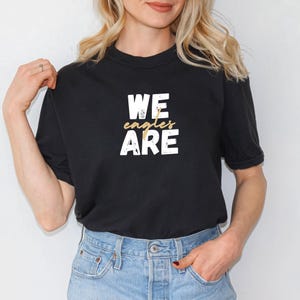 Chemise mascotte d&#39;équipe personnalisée, t-shirt esprit d&#39;école personnalisé, chemises d&#39;équipe assorties pour fans, cadeau de vêtement d&#39;équipe d&#39;école, col rond de fan de sport unisexe