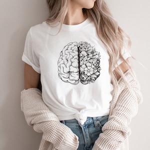 Floral Brain Anatomy Shirt, Mental Health Awareness Tee, Nurse Appreciation Gift, Brain Flowers Shirt, Motivational Nursing School T-Shirt