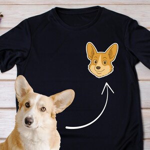Custom Pet Portrait T-Shirt, Personalized Dog Photo Tee, Gift for Dog Moms and Dads, Unique Pet Lover Shirt