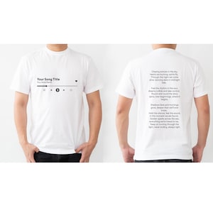 Custom Song Name Shirt, Custom Music Artist Tshirt, Music Player Graphic Tee, Custom Lyrics T-shirt, Gift For Music Lover, Minimalistic