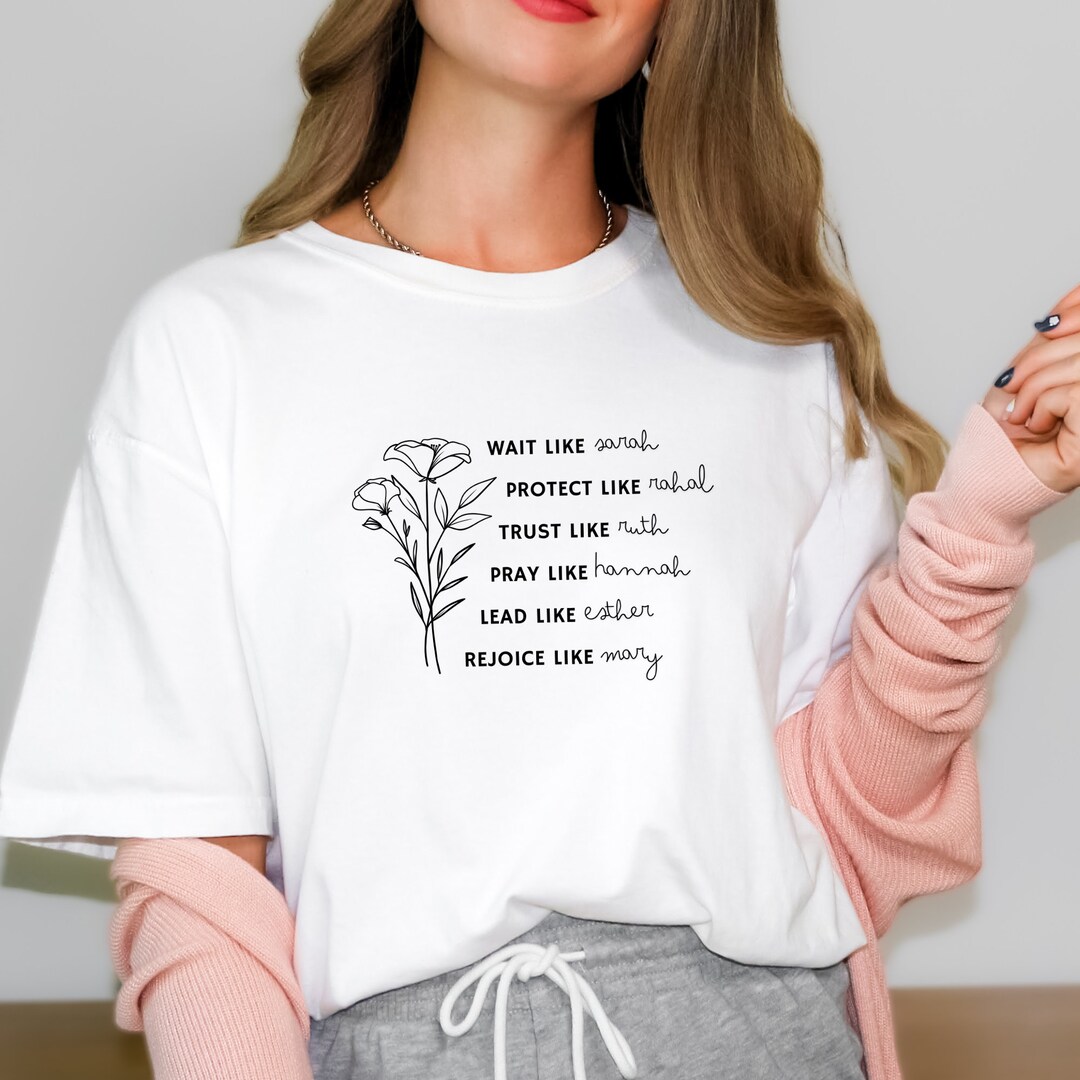 Women of the Bible Shirt, Christian Floral Faith Tee, Bible Verse T ...