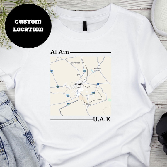 Personalized City Map T-shirt, Custom Location Coordinates Tee