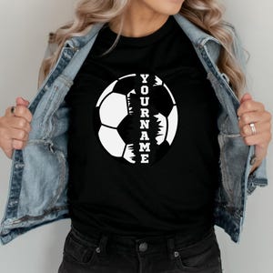 Personalized Soccer Player T-Shirt, Custom Name & Number Crewneck, Soccer Ball Graphic Tee, Family Team Gift, Soccer Lover Apparel