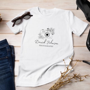 Custom Photographer Shirt | Personalized Wedding Photography Name T-shirt | Photographer Gift | Photography Shirt | Camera Photography Gift