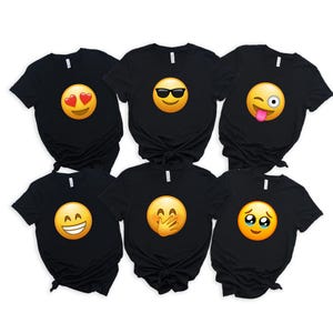 Funny Shirt | Emoji Costume Group Matching Shirts | Custom Emoji Team Sweatshirt | Emoji Group Party Tee | Cute Family T-Shirt | Emoji Face