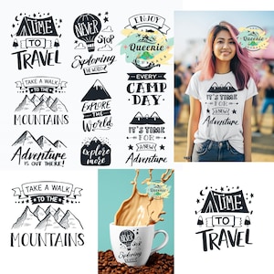8 Adventure logo Sammlung - Vintage Maps, Wildnis Texturen & Entdecker Motive - Scrapbook, Wand Kunst, Printables Sofort Download 207