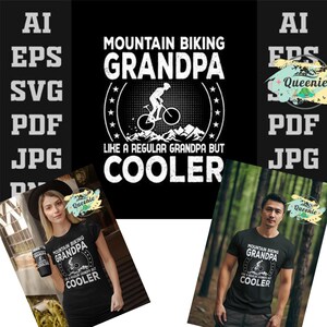 Abuelo ciclista de montaña como un adulto, aventura en la montaña Svg, paquete Svg de viaje, viaje Svg, clipart de viaje, archivo Svg, descarga digital espacial 93