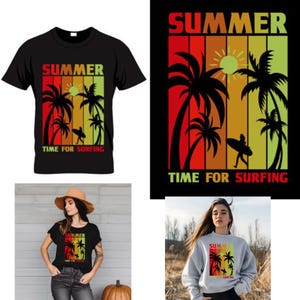Sommer Zeit für Surfen T-Shirt, lustiges Lager, Reise svg, Sommer Clipart, Hemd Urlaub digitaler Download, Reise Clipart, T-Shirt Bundle-114
