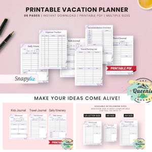 Printable Vacation Planner,Travel Planner Editable Travel Budget Planner,Travel Planner,Trip Expense Tracker,Vacation Schedule 73