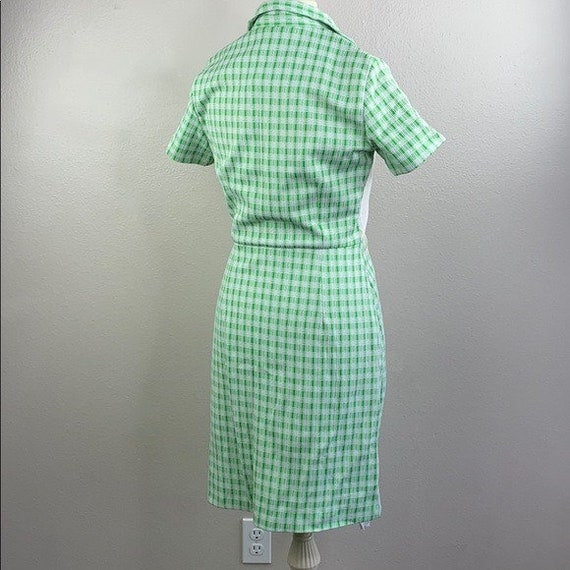 Vintage green and white 1960s dress - image 4