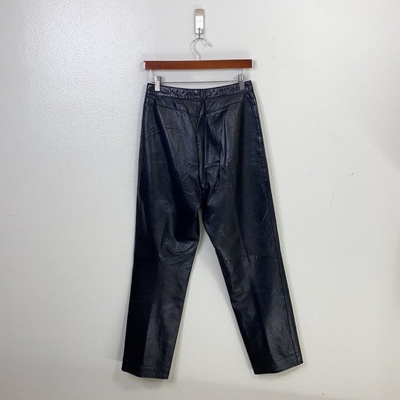 Vintage SIENA Black Leather High Waisted Pants - image 2