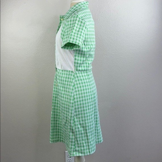 Vintage green and white 1960s dress - image 3