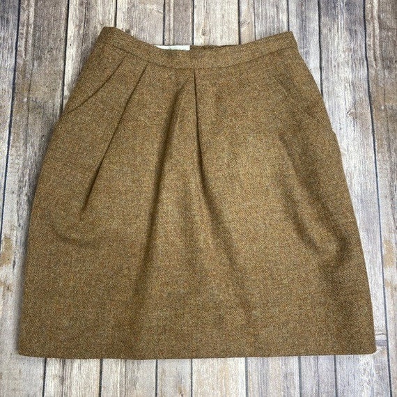 Vintage Pleated Wool Mini Skirt - image 1