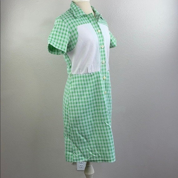 Vintage green and white 1960s dress - image 5