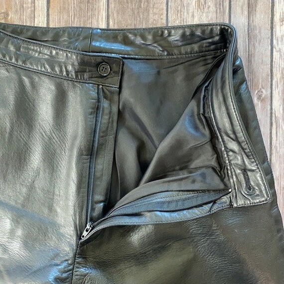 Vintage SIENA Black Leather High Waisted Pants - image 6