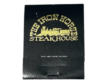The Iron Horse Steak House Branford Connecticut Vintage Matchbook Full B6