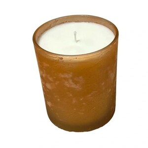 Frosted Orange Glass Tumbler Candle Handmade 7 oz Citrus Scent Single Wick A13