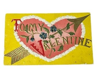 Ansichtkaart aan mijn Valentijn ca. 1910, reliëf, verdeelde achterkant, kaart B481