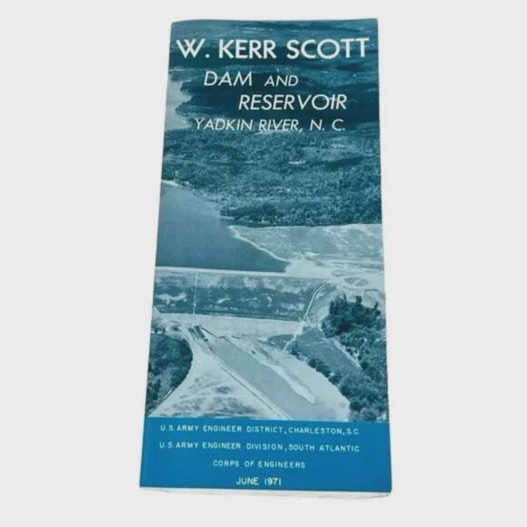 W Kerr Scott Dam and Reservoir June 1971 Vintage Travel Brochure Yadkin ...