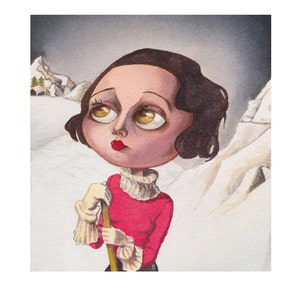 Mimi in &quot;Saint Moritz&quot; Giclee Fine Art Print, Painting, Giclée, Tamara De Lempicka