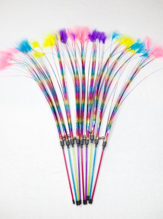 Cat teaser toy, Bouncy cat toy, Cat wand toy, Rainbow cat toy, Sparkler toy, Interactive cat toy, Extra long cat toy, Cat Fancier, Cat Fun