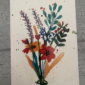 carte postale bouquet de fleurs