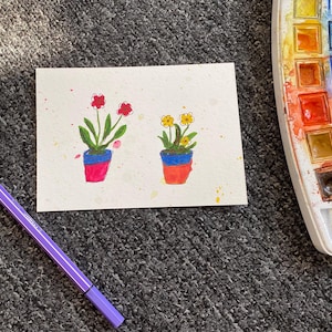 Carte postale pot de fleurs