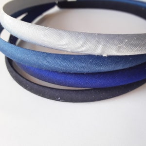 Dupion-hoofdband van pure zijde Lichtblauw staalblauw koningsblauw nachtmarineblauw smal effen haar hoofd alice band 1 cm breed bruidsmeisje 1 cm breed
