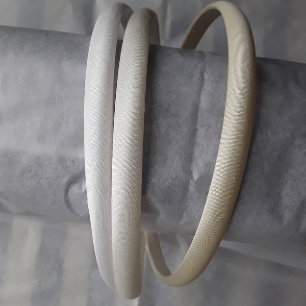 off white ivory cream skinny narrow plain headband christening wedding first communion hair head alice band 1cm wide