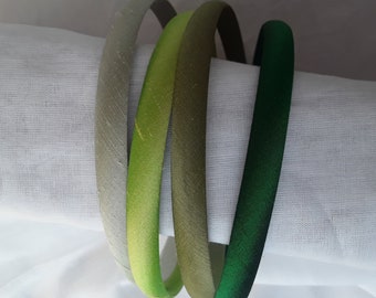 Green Sage lime Olive emerald green skinny narrow plain headband christening wedding first communion hair head alice band 1cm wide