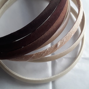 Dupion-hoofdband van pure zijde crème beige champagne taupe kaki melkchocolade donkerbruin magere smalle effen dupioni-haar hoofdband 1 cm breed