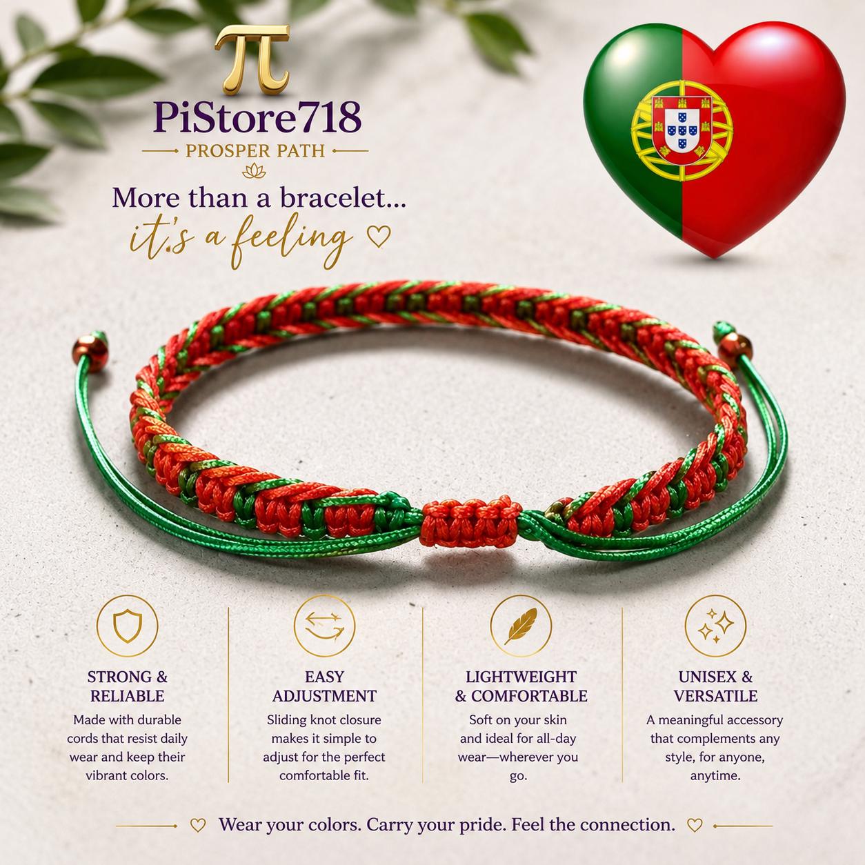 Portugal Flag Bracelet | Portuguese Pride Handmade Friendship