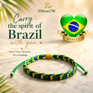 Brazil Bracelet | Brazil Flag Bracelet | Brazilian Bracelet | World Cup 2026 | Soccer Fan Gift | Friendship Bracelet | Adjustable Handmade