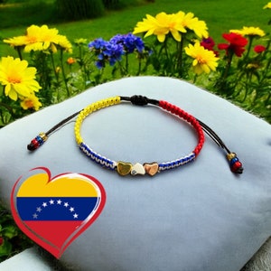 Venezuelan Bracelet/Flag Bracelet/Handmade Bracelet/Adjustable Bracelet/Venezuelan Patriotic Bracelet/Tricolor Bracelet/Venezuelan gifts