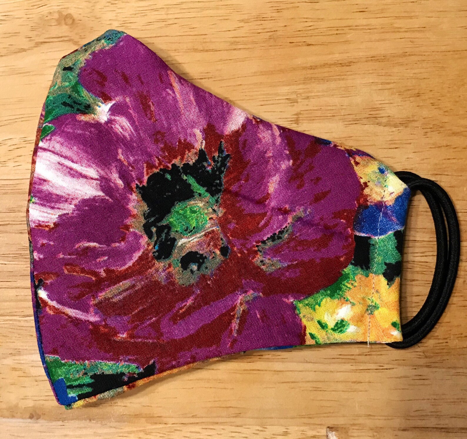 Repurposed vintage dark floral fabric face mask Etsy
