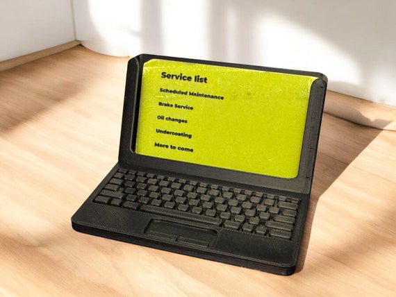 Laptop Business Card Holder, Desk Organizer, Computer-Themed Office Decor, Tech Lover Gift, Business Card Stand, Office Desk Accessory