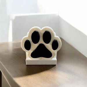 動物の足跡の名刺ホルダー、かわいいオフィスデスクオーガナイザー、ペット愛好家へのギフト、動物のデスクアクセサリー、楽しいホームオフィスの装飾、カードディスプレイ