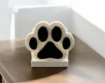 Animal Paw Business Card Holder, Cute Office Desk Organizer, Pet Lover Gift, Animal Desk Accessory, Fun Home Office Decor, Card Display