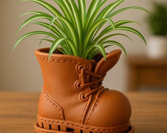 Boot-Shaped Planter – Rustic Terracotta Style Indoor/Outdoor Pot 3d Printed