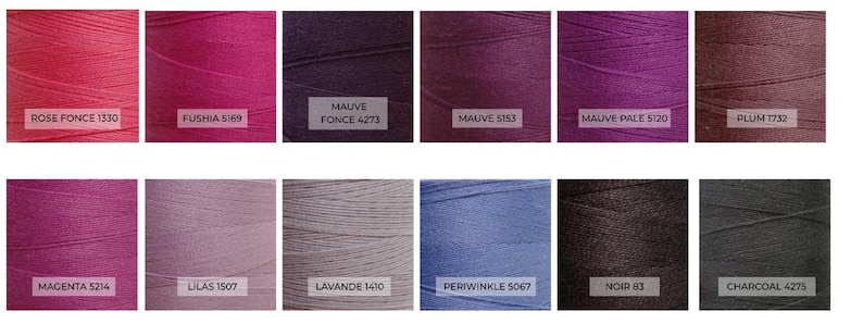 Maurice Brassard 8/2 Cotton Swatches Purples, Black, Grey