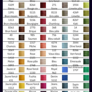 Maurice Brassard 8/2 cotton weaving yarn color card. 81 colors available in 8/2 cotton cones for weaving, knitting machines and all crafts.