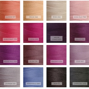 Maurice Brassard 8/2 Cotton Swatches Pinks. Purples, Black and Charcoal