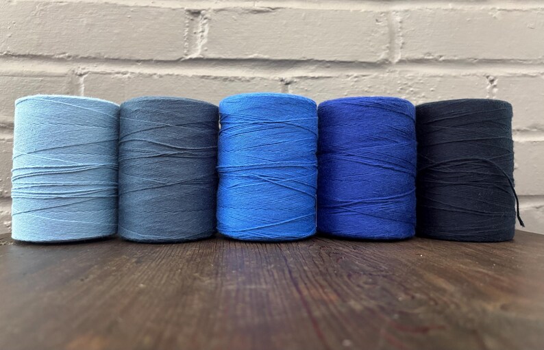 8/4 Maurice Brassard 100% Cotton weaving yarn Blues