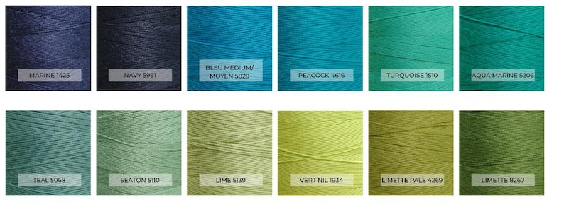 Maurice Brassard 8/2 Cotton Swatches Blues and Greens