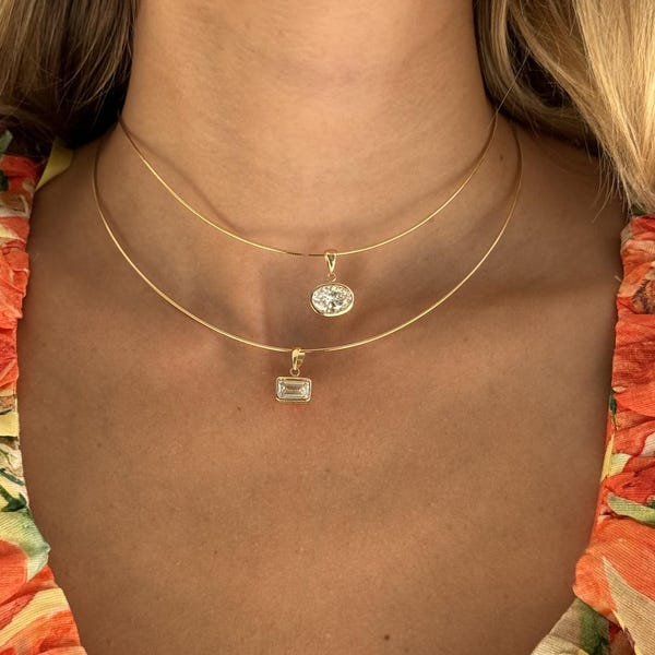 Pear Lab-Diamantanhänger • 14K Gold Omega-Halsreif, IGI-zertifiziert