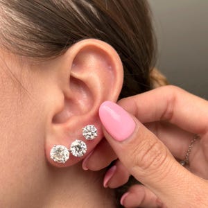 Lab Grown Diamond Stud Earrings/.50-5 ct Diamond Studs for Women/White,Yellow,Rose 14K Solid Gold/ IGI certified/Lab Diamond Studs/Basket
