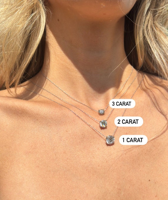 Carat Diamond Solitaire Pendant Lab Created Diamond Pendant