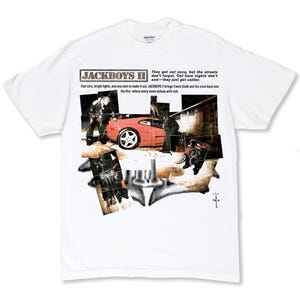 Travis Scott Jackboys 2 T-Shirt  Astroworld Rap Tee Streetwear Graphic Tee Hip Hop Concert Shirt  Vintage-Style Unisex Rap Merch
